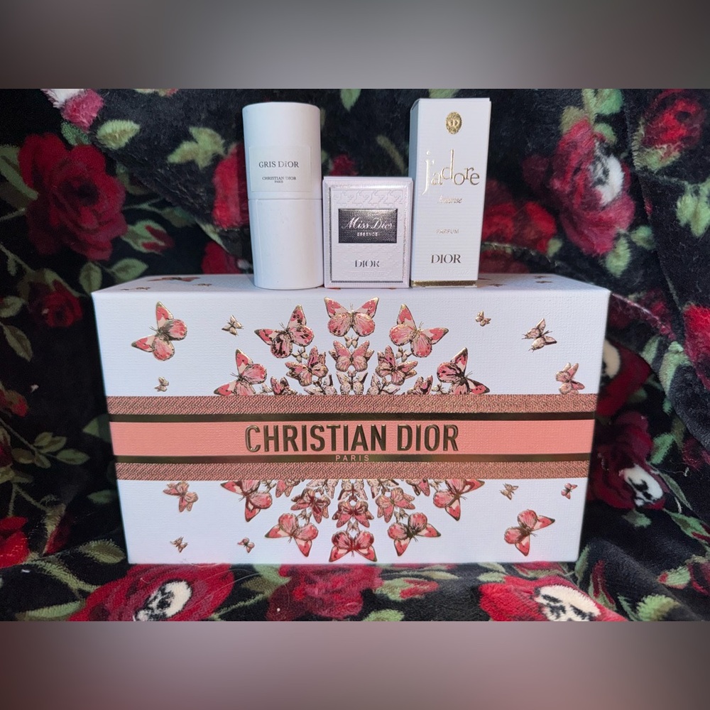 Christian Dior Butterfly Gift Box with Mini Parfum Set - Pink & White